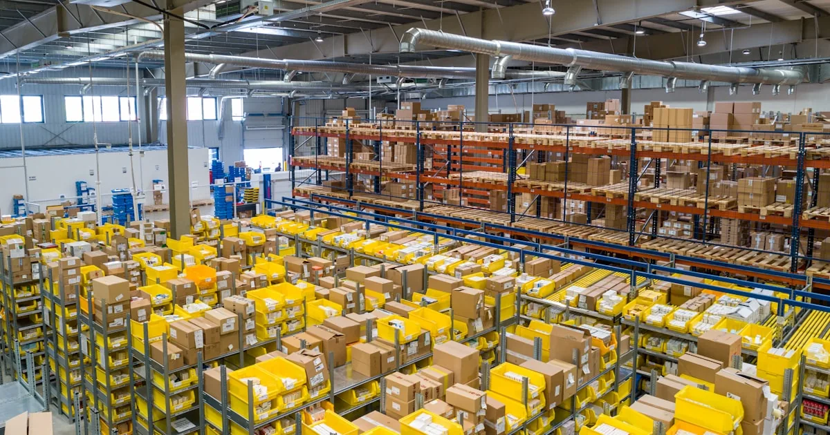 Neatly arranged product boxes on shelves, standing in for organizing a Shopify product catalog

---

# content