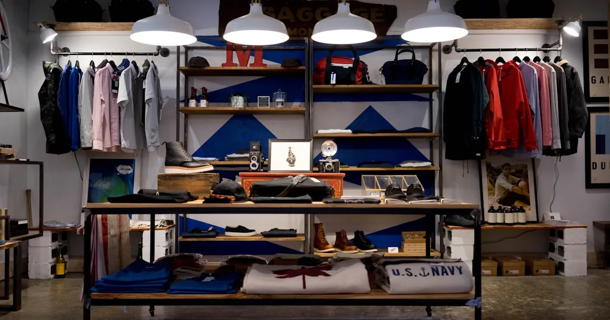 Apparel hanging in a brick-and-mortar shop, standing in for a hosted online storefront

---

# content